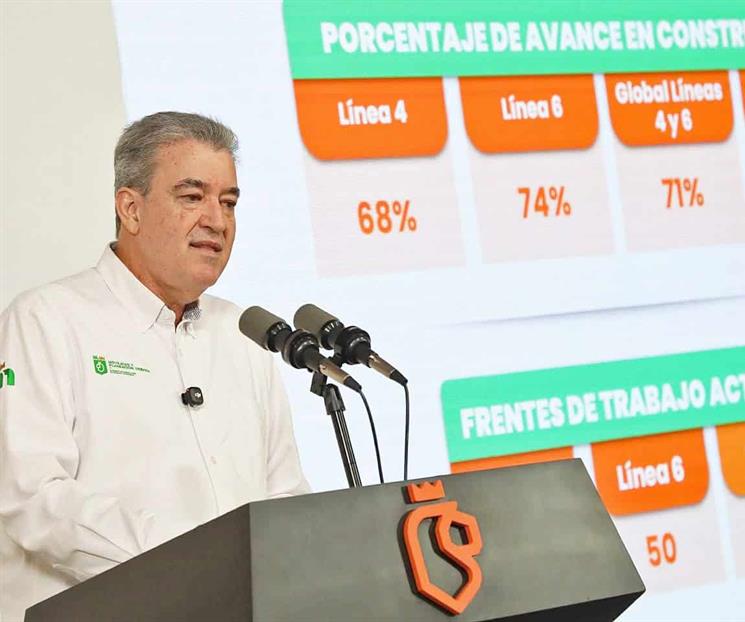 Registran líneas 4 y 6 del Metro avance del 71% Registran líneas 4 y 6 del Metro avance del 71%