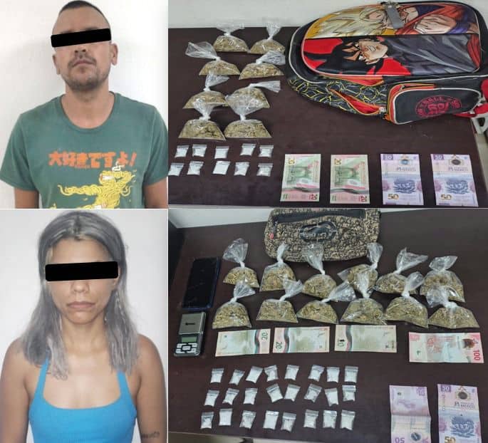 En un operativo donde participaron elementos de la policía preventiva de Santa Catarina y la Guardia Nacional, se logró la detención de cuatro personas con diversas dosis de drogas y otros objetos en colonia conflictivas de esta ciudad.