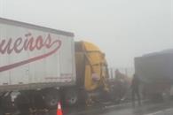 Cierran autopista Monterrey-Saltillo por choque múltiple