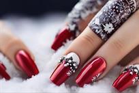 Diseños de uñas aesthetic para Navidad