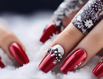 Diseños de uñas aesthetic para Navidad