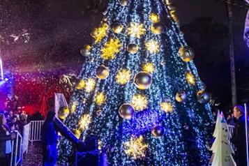 Enciende César el Pino Navideño