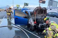 Arde auto en Gonzalitos