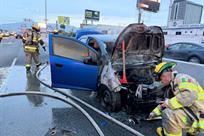 Arde auto en Gonzalitos