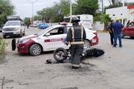 Sale motociclista herido en accidente
