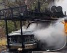 Arde camioneta en Santiago Arde camioneta en Santiago
