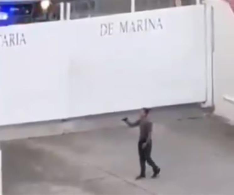 Disparan a sujeto tras amenazar a marinos en área Naval