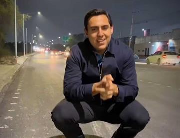 Supervisa César obras en una vialidad estratégica