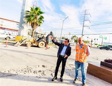 Anuncia Félix nueva obra de sistema pluvial en acceso a El Sabinal