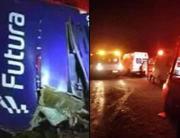 Vuelca autobús de pasajeros en Hidalgo; reportan 5 muertos