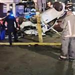 Huye de antialcoh&oacute;lica, circula en contra, ocasiona choque volcadura