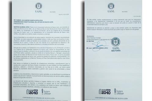 Pide rector a NL donaci&oacute;n de predio para la nueva casa de los Tigres