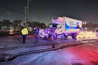 Se lleva el tren a cami&oacute;n de carga