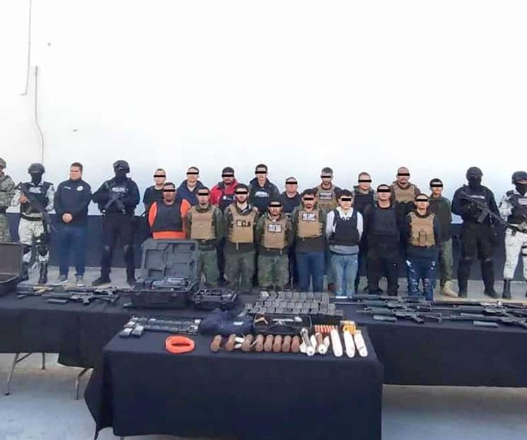 Caen 17 hombres con arsenal b&eacute;lico en Montemorelos