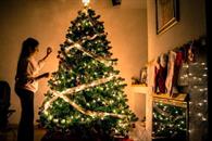 Llena pino navide&ntilde;o de luz y esperanza a los hogares