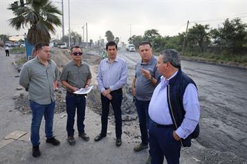 Revisan autoridades de Escobedo obras en distribuidor vial
