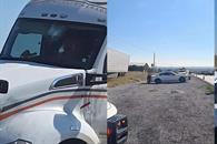 Atacan con piedras a trailero