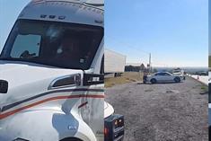 Atacan con piedras a trailero