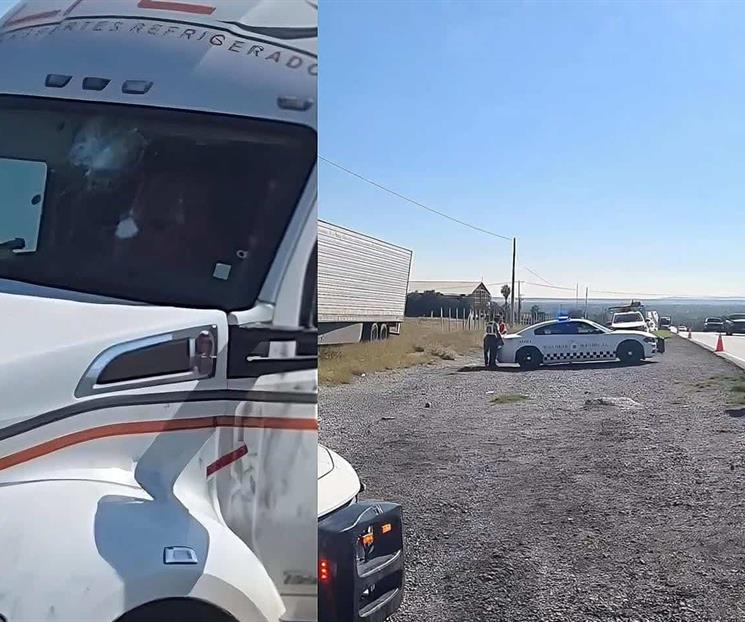 Atacan con piedras a trailero