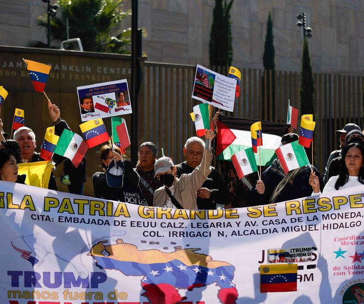 Protestan en embajada de EU en M&eacute;xico tras ataque a Venezuela
