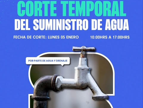 Anuncia SP corte de agua en El Obispo