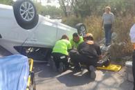Vuelca auto en Guadalupe