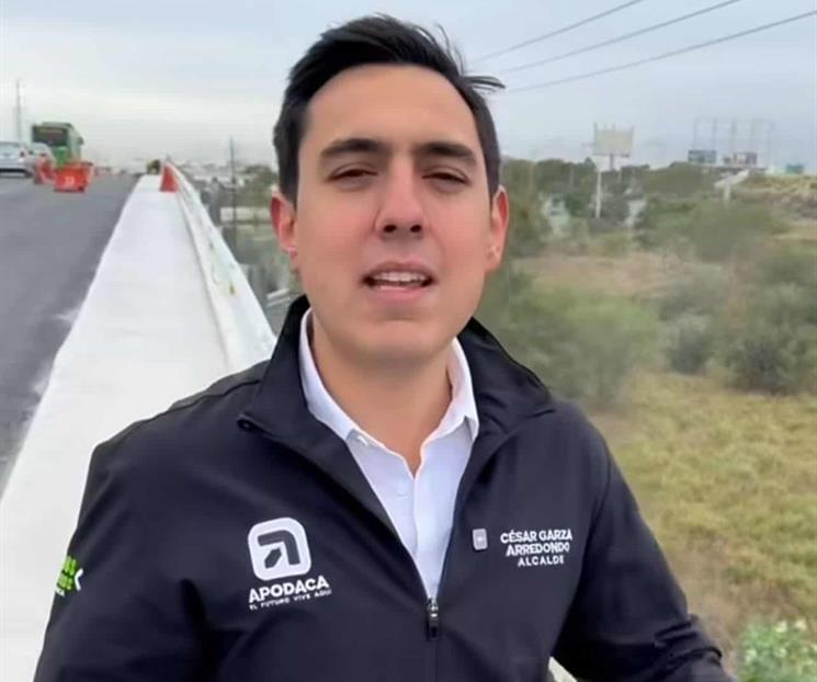 Supervisan avance de puente en Apodaca