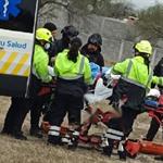 Trasladan v&iacute;a a&eacute;rea a lesionado en accidente vial