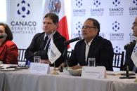 Refrenda Mijes con la CANACO compromiso de impulsar Visi&oacute;n de Estado