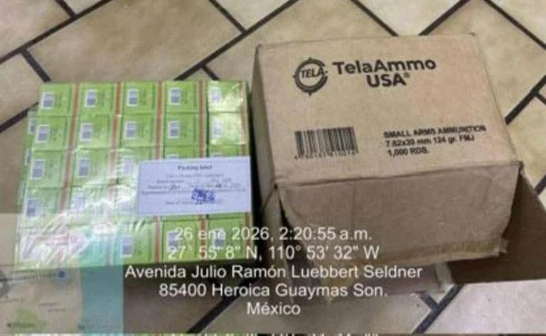 Marina asegura más de 17 mil cartuchos en Sonora Marina asegura más de 17 mil cartuchos en Sonora