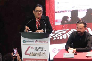 Rosa Icela Rodr&iacute;guez asiste a reuni&oacute;n plenaria de Morena