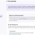 Mozilla anuncia interruptor para desactivar funciones IA en Firefox