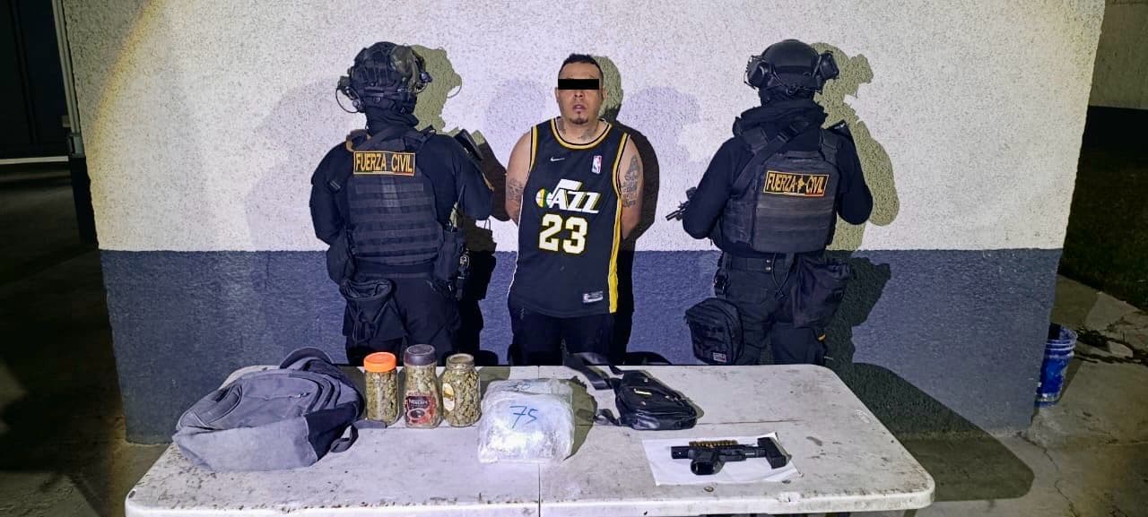 Detienen a sujeto con arma de fuego