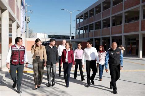Visita Claudia Sheinbaum a Nuevo Le&oacute;n; inaugura CBETIS en Garc&iacute;a