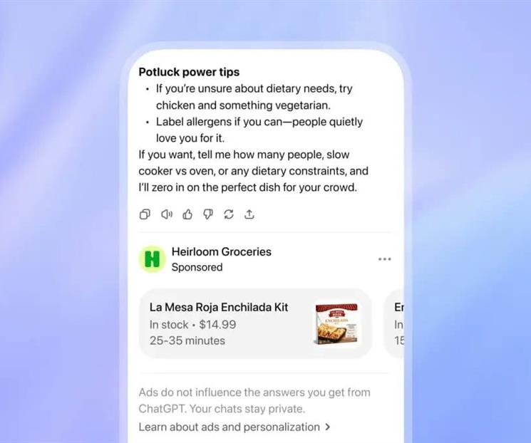 ChatGPT ya muestra anuncios en tus chats, te guste o no