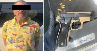 Un hombre que circulaba a exceso de velocidad por la Carretera Nacional fue detenido por elementos de la Secretar&iacute;a de Seguridad P&uacute;blica y Vialidad de Santiago en posesi&oacute;n de un arma corta para la cual no cuenta con licencia de porte.