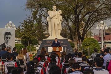 Conmemoran en Apodaca natalicio de Mois&eacute;s S&aacute;enz