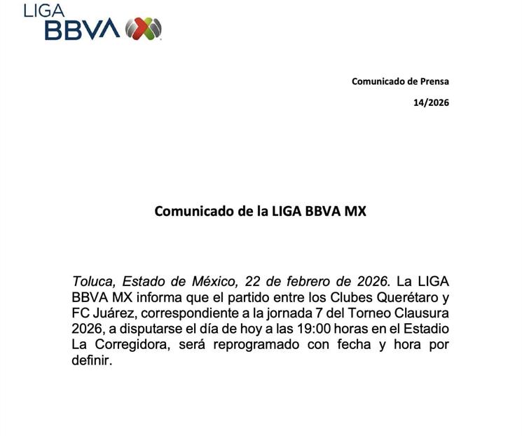 Suspende Liga MX duelo en Querétaro entre Gallos y Bravos Suspende Liga MX duelo en Querétaro entre Gallos y Bravos