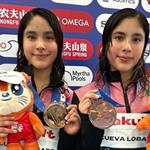 Gemelas Lia y M&iacute;a se hacen del bronce en Copa del Mundo