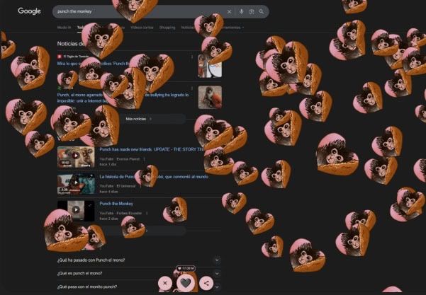 Esto pasa si buscas Punch the monkey en Google Esto pasa si buscas Punch the monkey en Google
