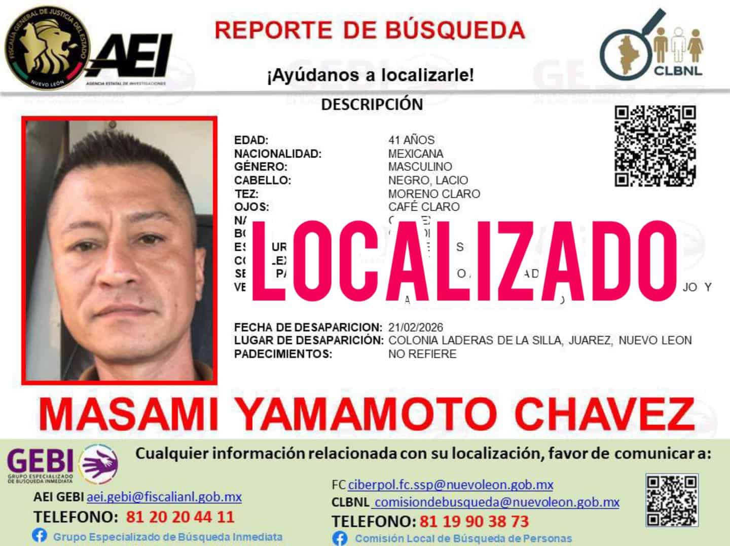 Un guardia de seguridad privado que estaba reportado como desaparecido, fue ubicado con vida, por elementos de la Agencia Estatal de Investigaciones.