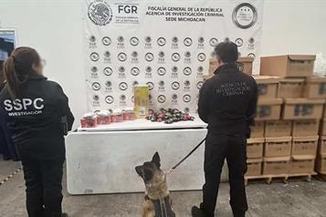 Binomio canino detecta metanfetamina en Michoac&aacute;n