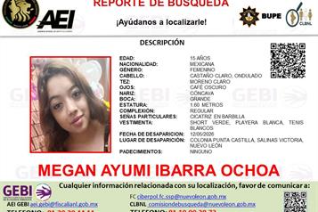 Buscan a jovencita desaparecida en Salinas