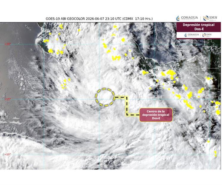 Se forma la depresi&oacute;n tropical Dos-E frente a Guerrero
