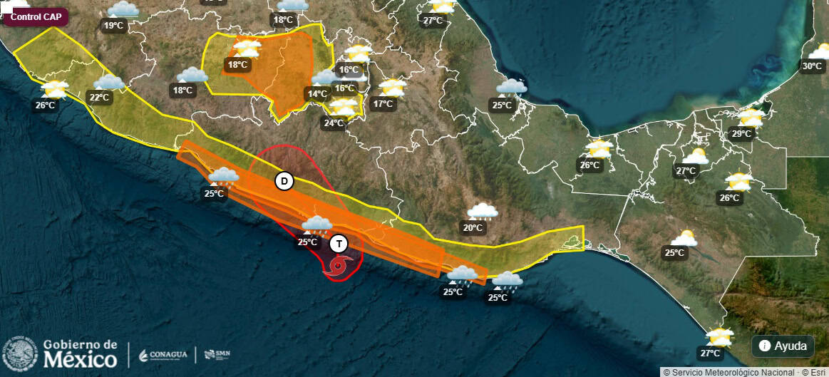 Tormenta tropical Boris se fortalece frente a Guerrero Tormenta tropical Boris se fortalece frente a Guerrero