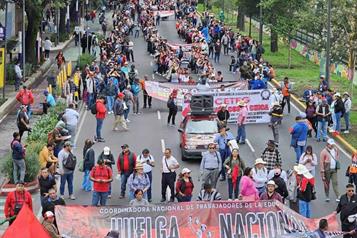 Contin&uacute;an protestas en CDMX previo al arranque del mundial