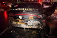 Arde patrulla en el Centro