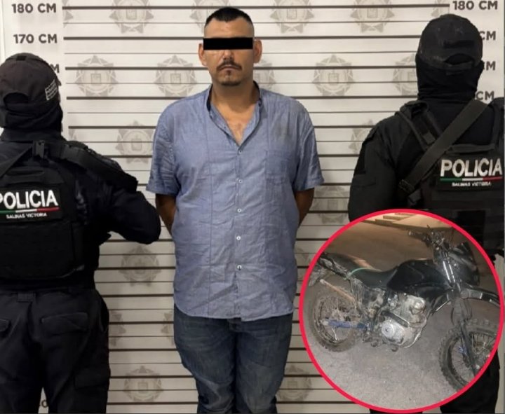 Cae uno por robo de motocicleta en Salinas Victoria