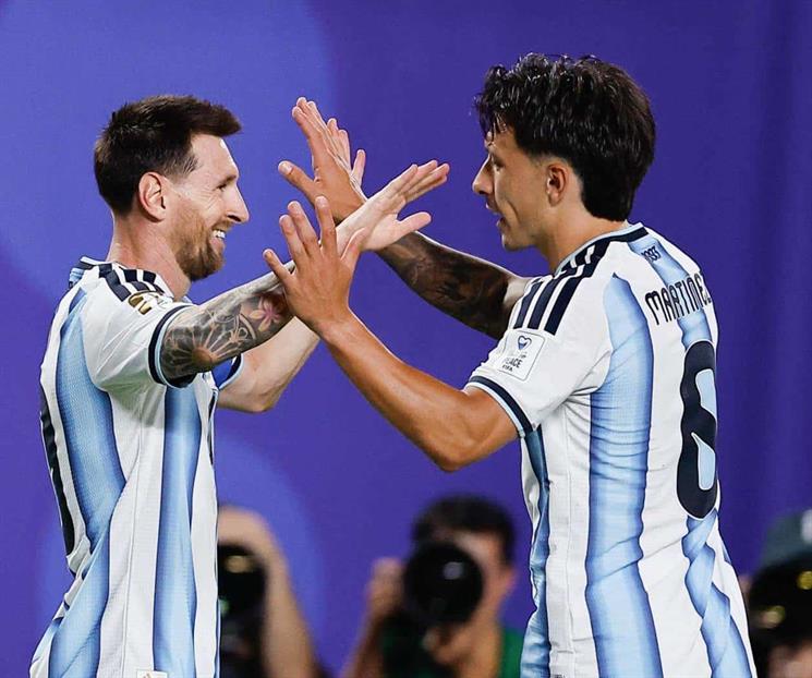 Anota Messi hat-trick y gu&iacute;a triunfo argentino