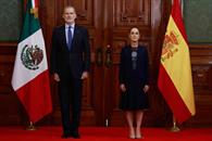 Sheinbaum recibe al rey Felipe VI de España en Palacio Nacional